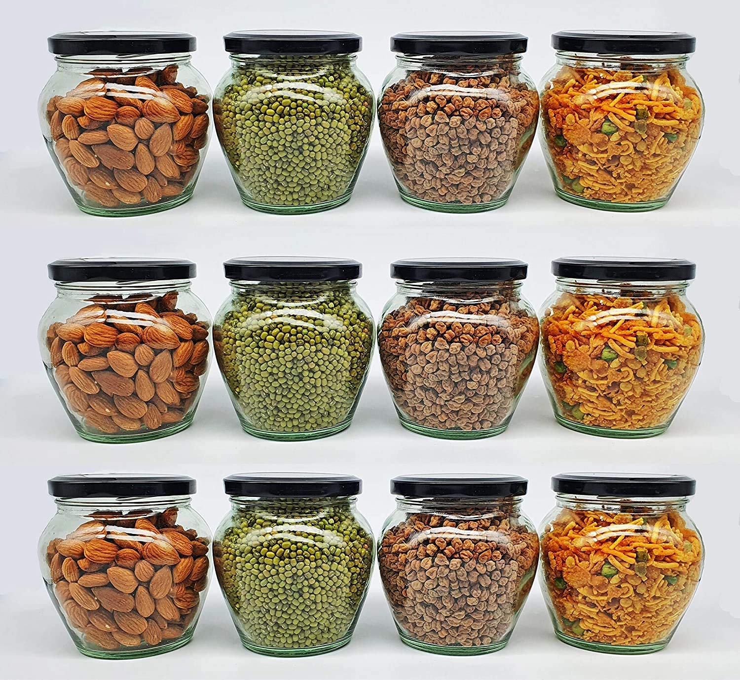 SITOVI Transparent Glass Jar and Container Air Tight Black L...
