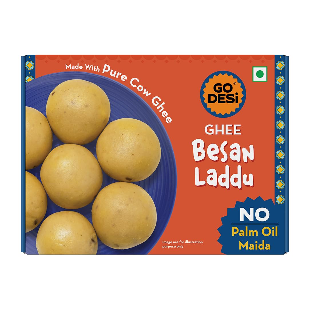 GO DESi Ghee Besan Laddu - 150 grams | Made with Pure Cow Ghee