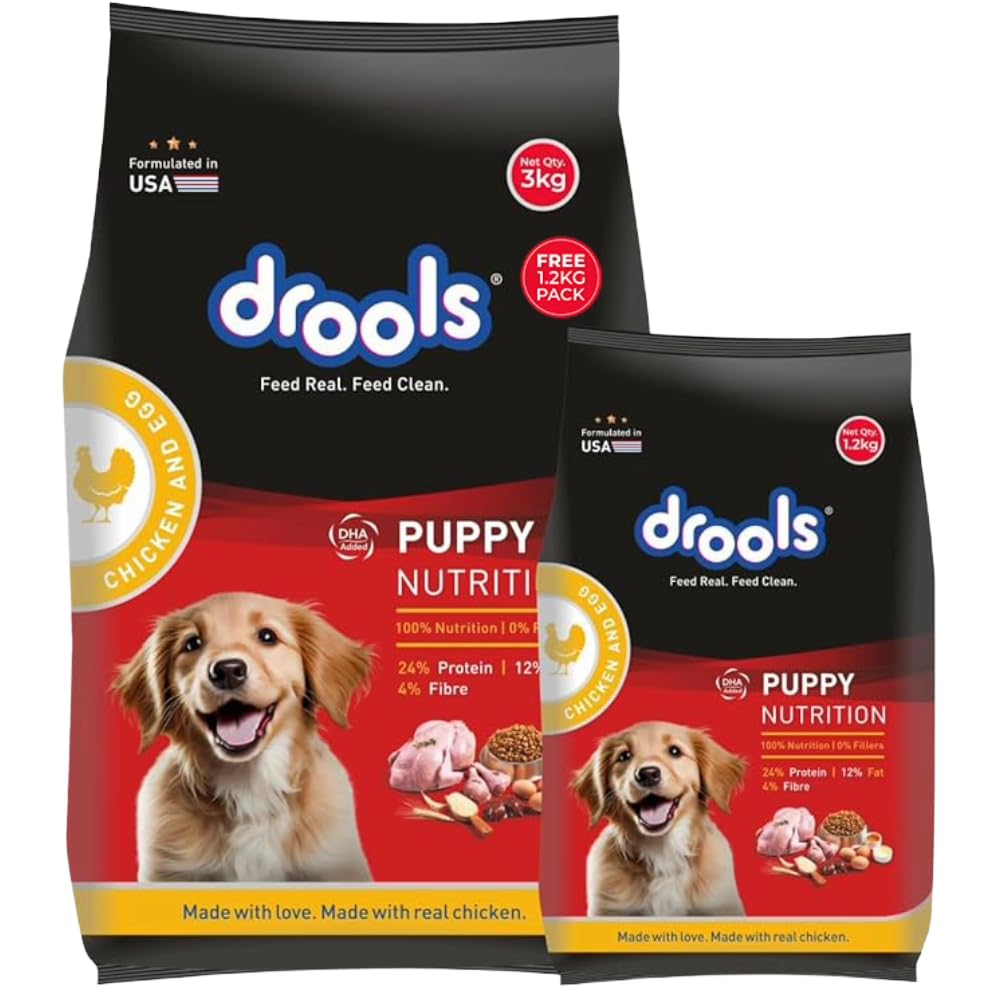 Drools Puppy Dry Dog Food 4.2kg (3kg + 1.2kg Free) - Chicken